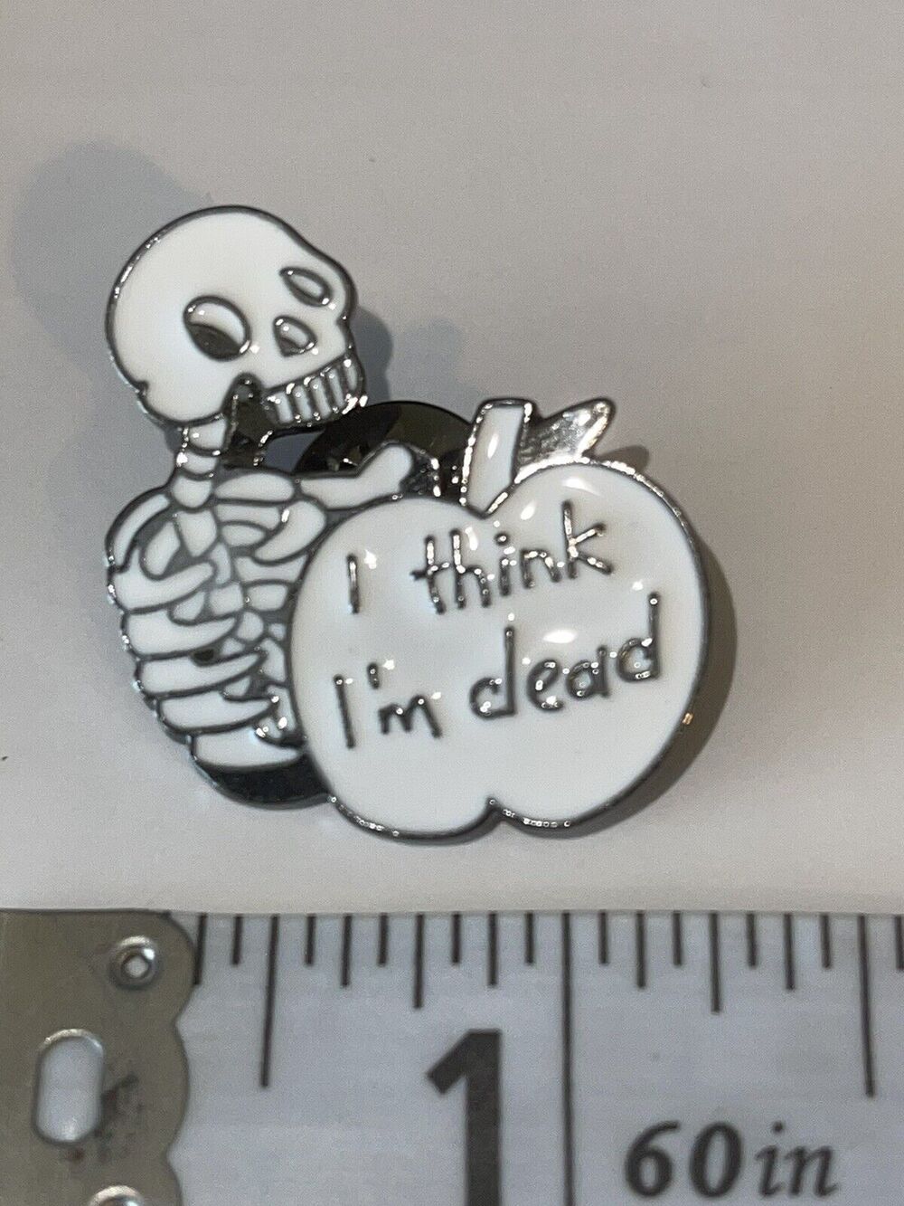 I Think I’m Dead Skeleton Halloween Horror Pin Brooch